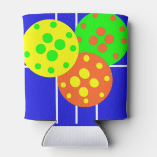 Abstract pickleball court & balls can cooler
