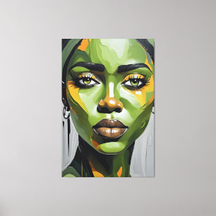 Abstract picture black woman's face canvas print