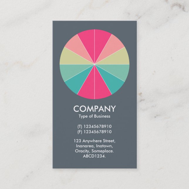 Abstract Pie 01 - Cool Grey Business Card (Front)