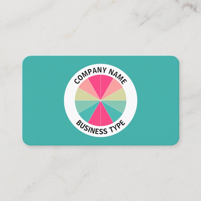 Abstract Pie 01 - Green #38AFA7 Business Card (Front)