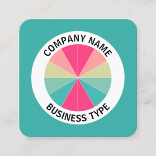 Abstract Pie 01 - Green #38AFA7 Square Business Card
