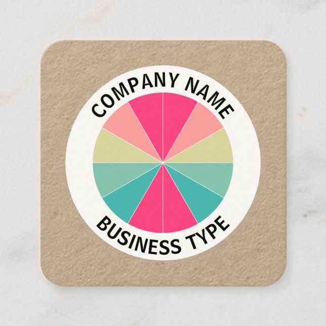 Abstract Pie 01 - kraft Square Business Card (Front)