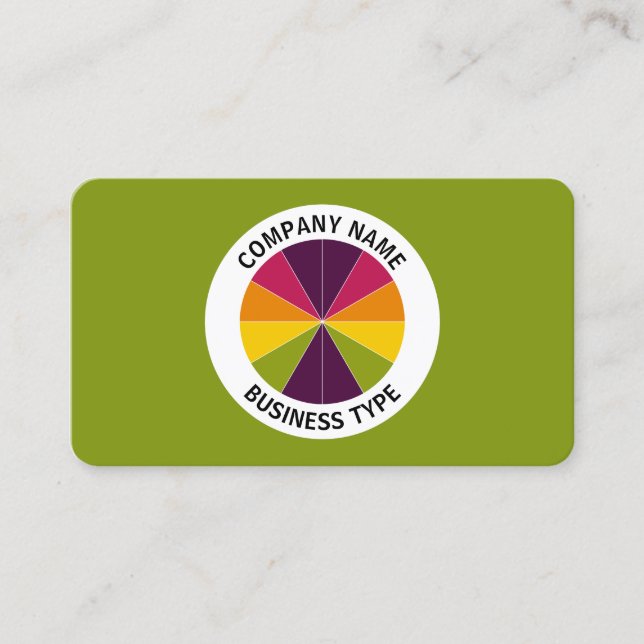 Abstract Pie 02 - Green #809711 Business Card (Front)