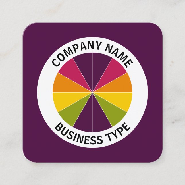 Abstract Pie 02 - Purple #4B083E Square Business Card (Front)