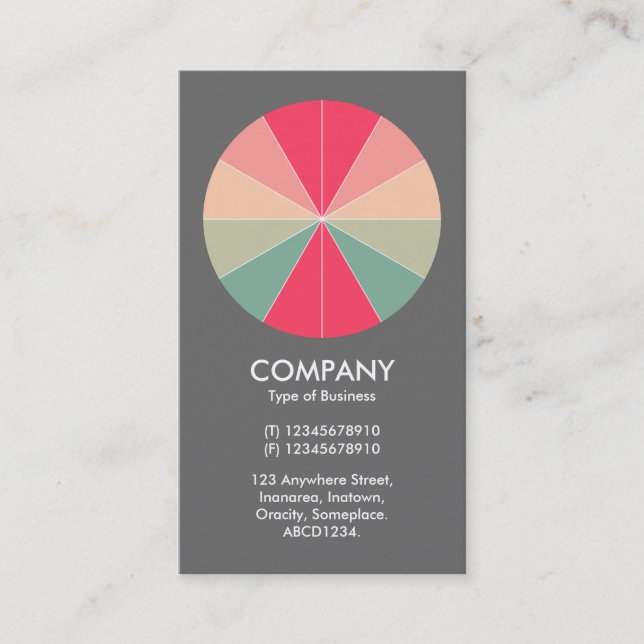 Abstract Pie 03 - Grey #6a6a6a Business Card (Front)
