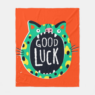Abstract pig good luck fleece blanket