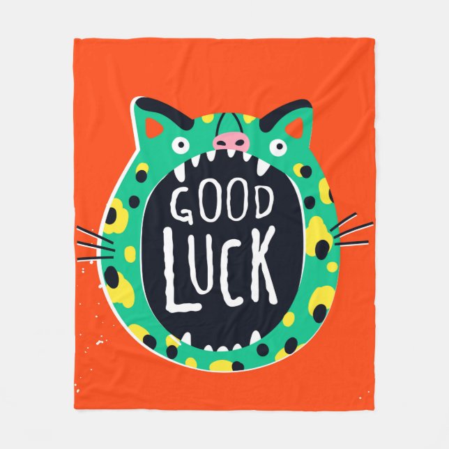 Abstract pig good luck fleece blanket (Front)