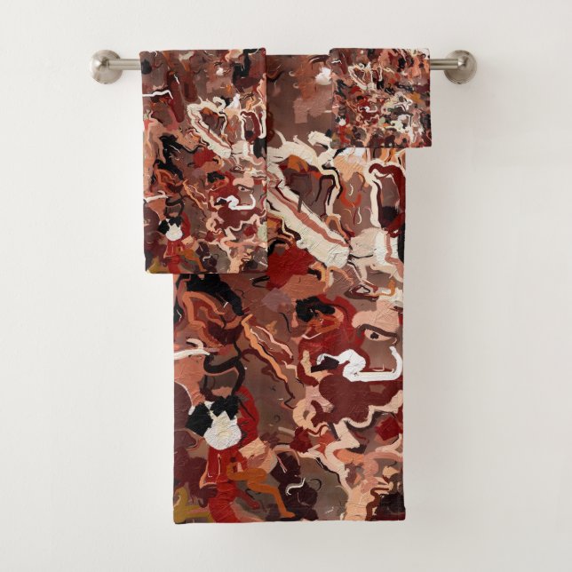 Abstract Pine Needles Bath Towel Set (Insitu)