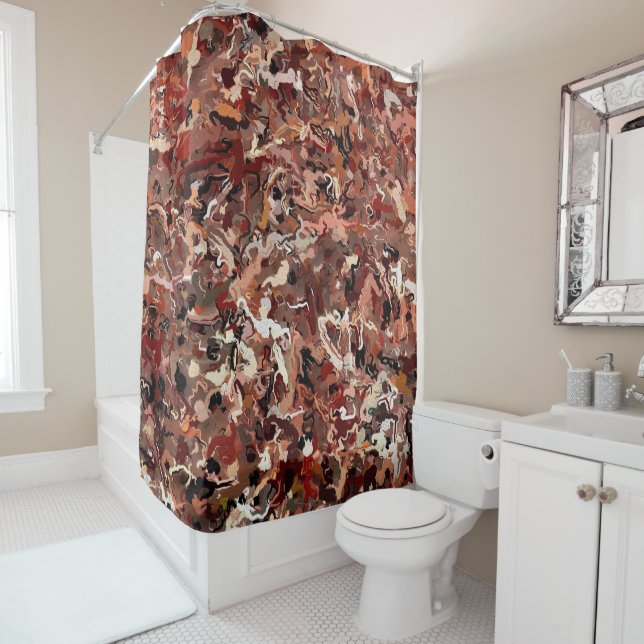 Abstract Pine Needles Shower Curtain (In Situ)