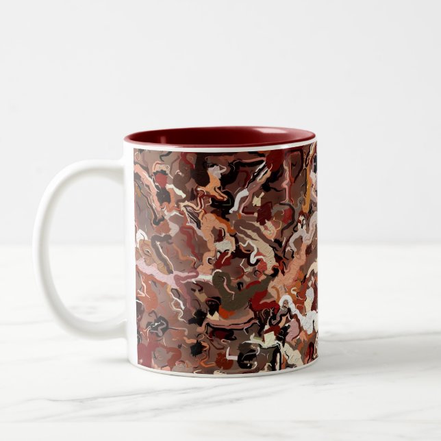 Abstract Pine Needles Two-Tone Coffee Mug (Left)