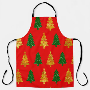 Abstract Pine Trees with Foil Texture Seamless Chr Apron