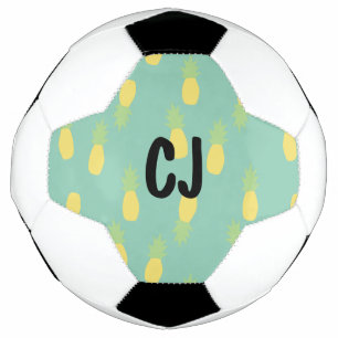 Abstract Pineapple Monogrammed Initials Football