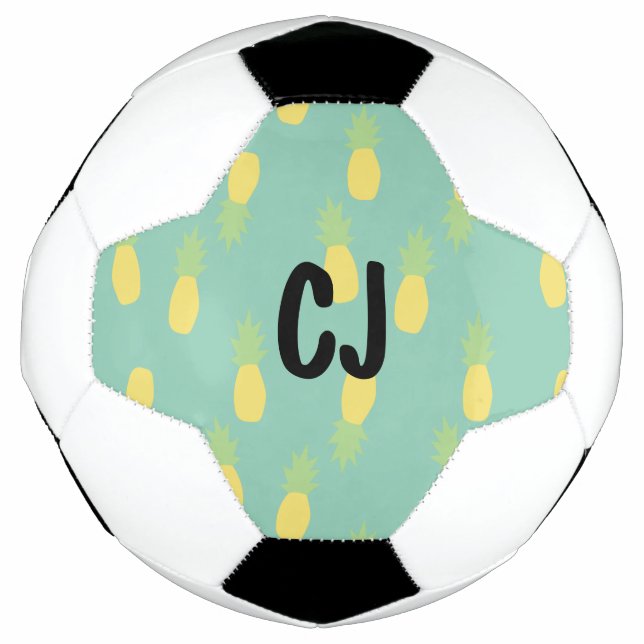 Abstract Pineapple Monogrammed Initials Football (Front)