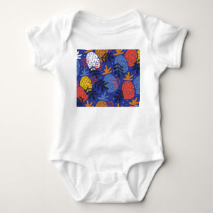 Abstract Pineapples Leaves Vintage Pattern Baby Bodysuit