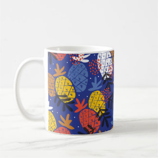 Abstract Pineapples Leaves Vintage Pattern Coffee Mug