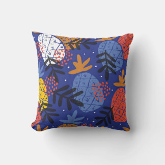 Abstract Pineapples Leaves Vintage Pattern Cushion
