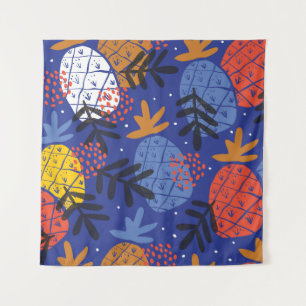 Abstract Pineapples Leaves Vintage Pattern Tapestry