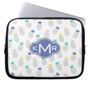 Abstract Pineapples   Monogram Laptop Sleeve