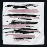 Abstract Pink and Black Strokes Bandanna<br><div class="desc">This bandanna at special events or as an accessory in everyday life. Depending on how the head scarf wear,  will be your look to suit individual needs.Whether you tie it on your wrist,  for your hair or for your dog this design is adaptable.</div>