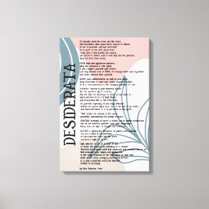 Abstract Pink and Blue Desiderata by Max Ehrman Canvas Print