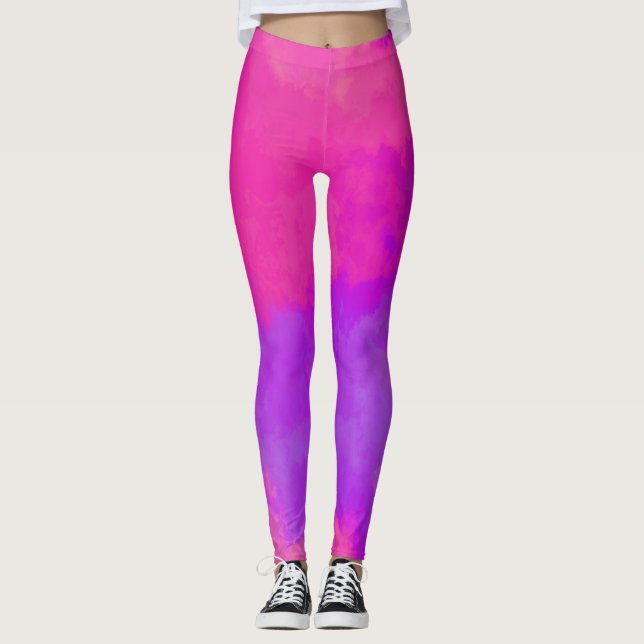 Abstract Pink and Purple Leggings (Front)