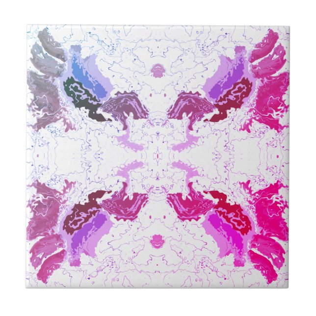 Abstract Pink and Purple Tile (Front)