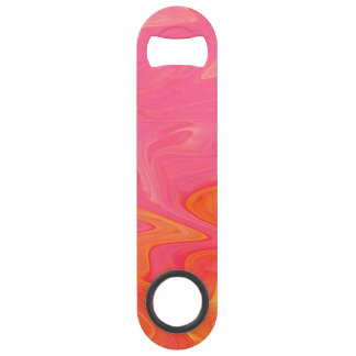 Abstract Pink and Yellow Gold Beer Bottle Opener