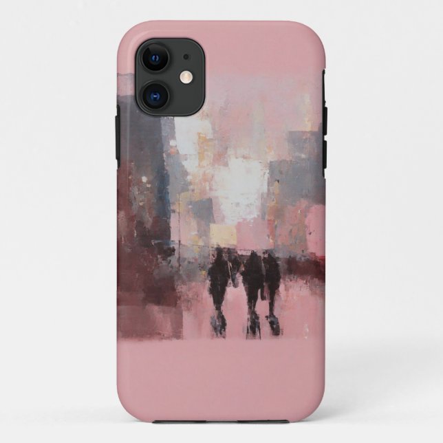 Abstract Pink & Black Art Mobile Case (Back)