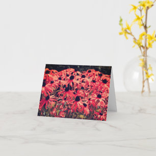 Abstract Pink Black Eyed Susan Note Card