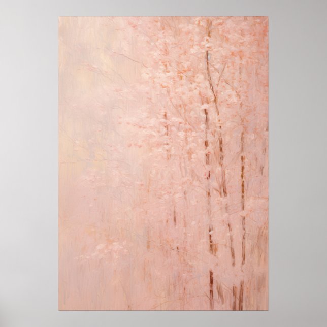 Abstract Pink Blossom Trees  Poster (Front)