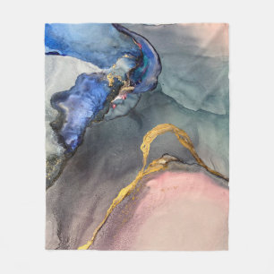 Abstract pink-blue background with beautiful smudg fleece blanket