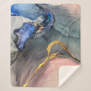 Abstract pink-blue background with beautiful smudg sherpa blanket