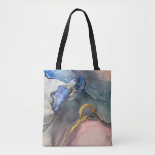 Abstract pink-blue background with beautiful smudg tote bag