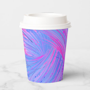 Abstract pink blue Enchanted Garden Paper Cups