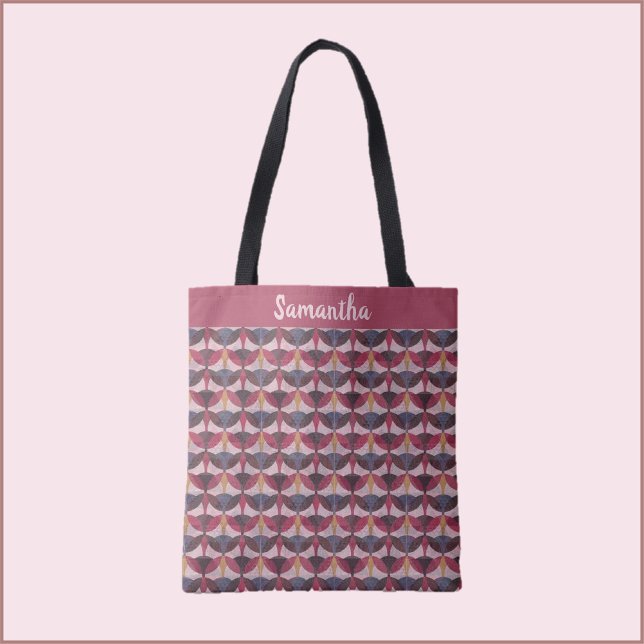 Abstract Pink Blue Gold Art Deco Vibe Tote Bag (Creator Uploaded)