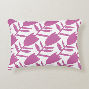 Abstract pink bluebell flowers seamless pattern on decorative cushion