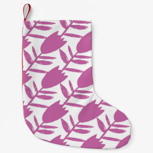 Abstract pink bluebell flowers seamless pattern on small christmas stocking