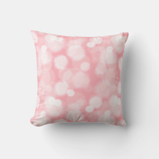 Abstract Pink Bokeh Fairy Lights Throw Pillow