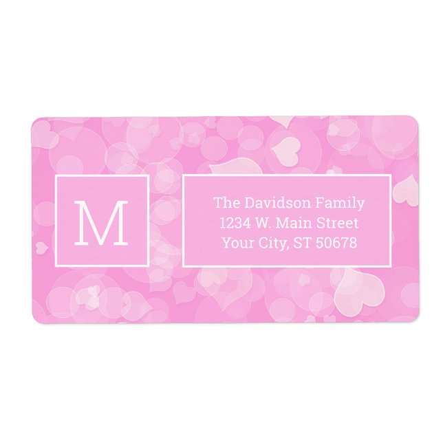 Abstract Pink Bokeh Hearts (Front)