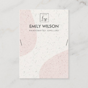 ABSTRACT PINK CERAMIC WAVE NECKLACE DISPLAY LOGO BUSINESS CARD