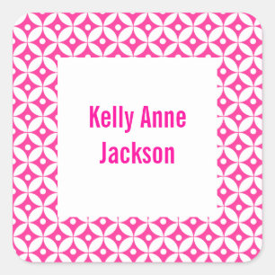 Abstract Pink Circle Book Label / Gift Tag Sticker