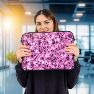 Abstract Pink Crystal Laptop Sleeve