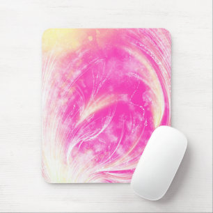 Abstract Pink Dandelions and fireflies Mouse Mat