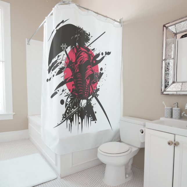 Abstract Pink Elephant Shower Curtain | Modern Bla (In Situ)