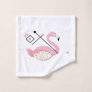 Abstract Pink Flamingo Funny Flamingo Lovers Wash Cloth