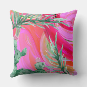abstract pink floral cushion