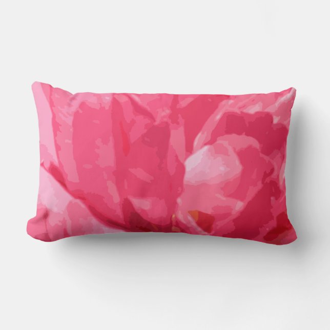 Abstract Pink Floral Print Pillow (Front)