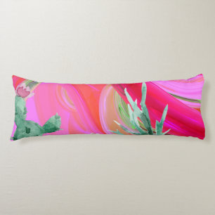 abstract pink floral throw pillow