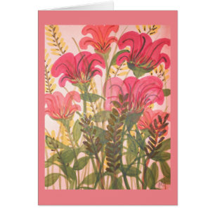 Abstract pink floral watercolor