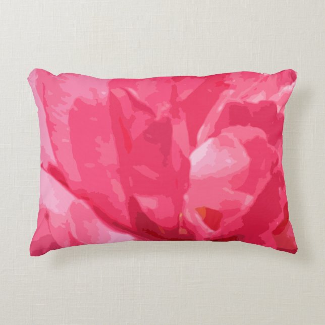 Abstract Pink Flower Pillow Watercolor Flower (Front)